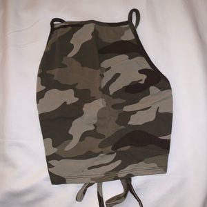 Camo Tie Top